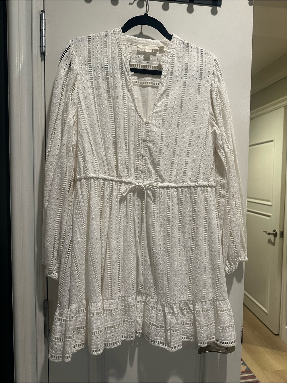 Anthropologie white eyelet minidress